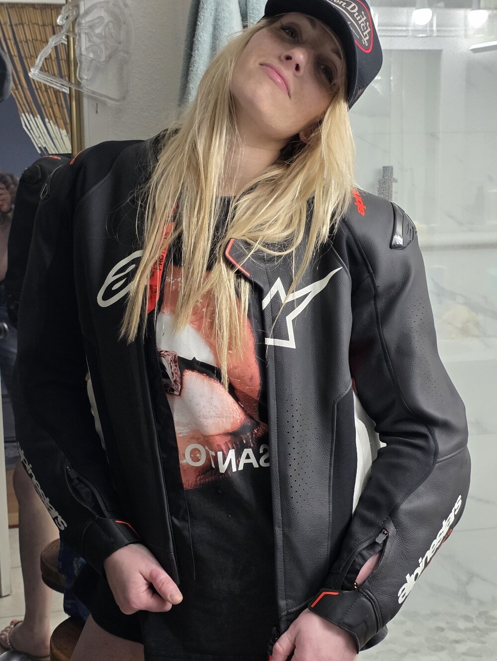 ALPINESTARS Missile V3 Black White Red Leather Motocross Jacket